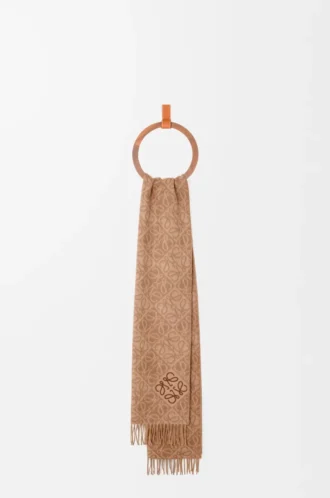 Anagram scarf in wool and cashmere Mocha