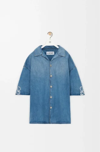 Anagram short sleeve shirt in denim Washed Denim