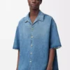Anagram short sleeve shirt in denim Washed Denim Anagram short sleeve shirt in denim Washed Denim