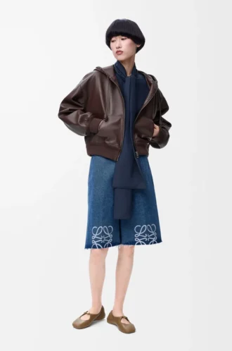 Anagram shorts in denim Jeans Blue