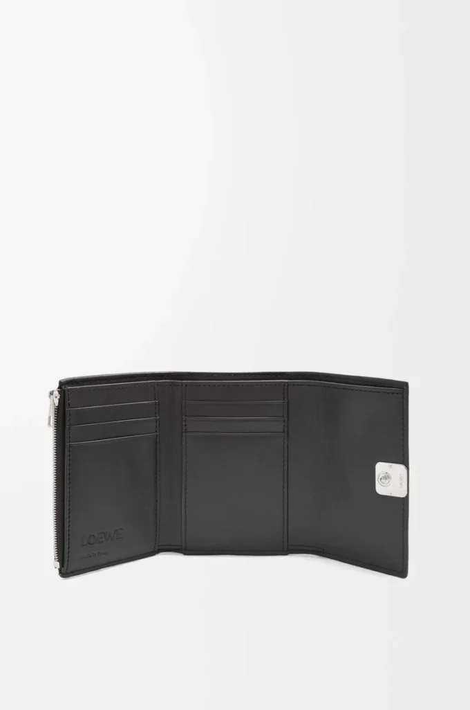 Anagram small vertical wallet in pebble grained calfskin Black Anagram small vertical wallet in pebble grained calfskin Black