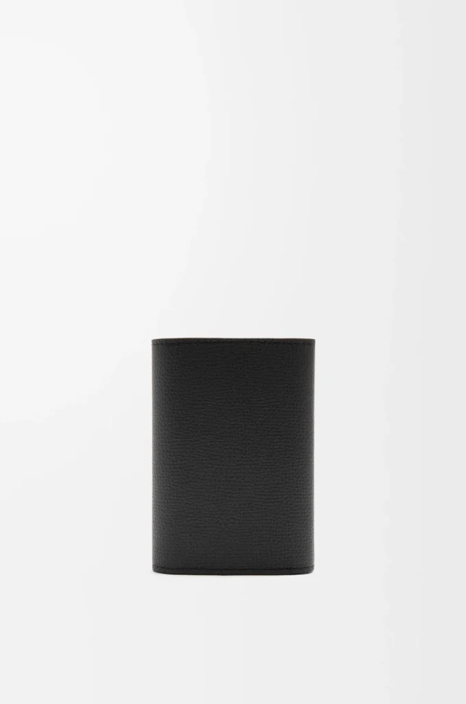 Anagram small vertical wallet in pebble grained calfskin Black Anagram small vertical wallet in pebble grained calfskin Black