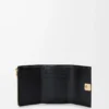 Anagram small vertical wallet in pebble grained calfskin Black/Gold