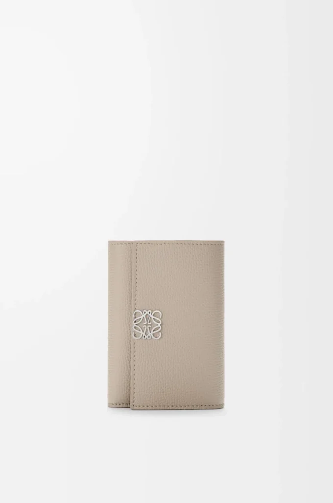 Anagram small vertical wallet in pebble grained calfskin Clay Anagram small vertical wallet in pebble grained calfskin Clay