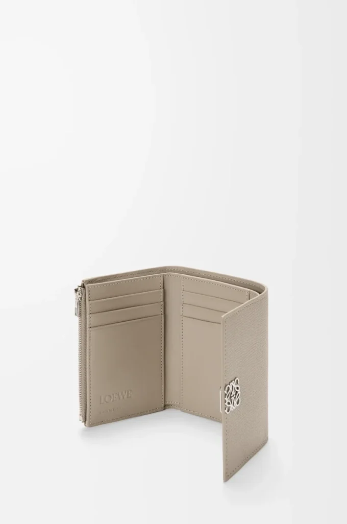 Anagram small vertical wallet in pebble grained calfskin Clay Anagram small vertical wallet in pebble grained calfskin Clay