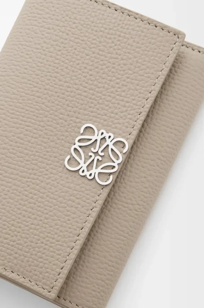 Anagram small vertical wallet in pebble grained calfskin Clay Anagram small vertical wallet in pebble grained calfskin Clay