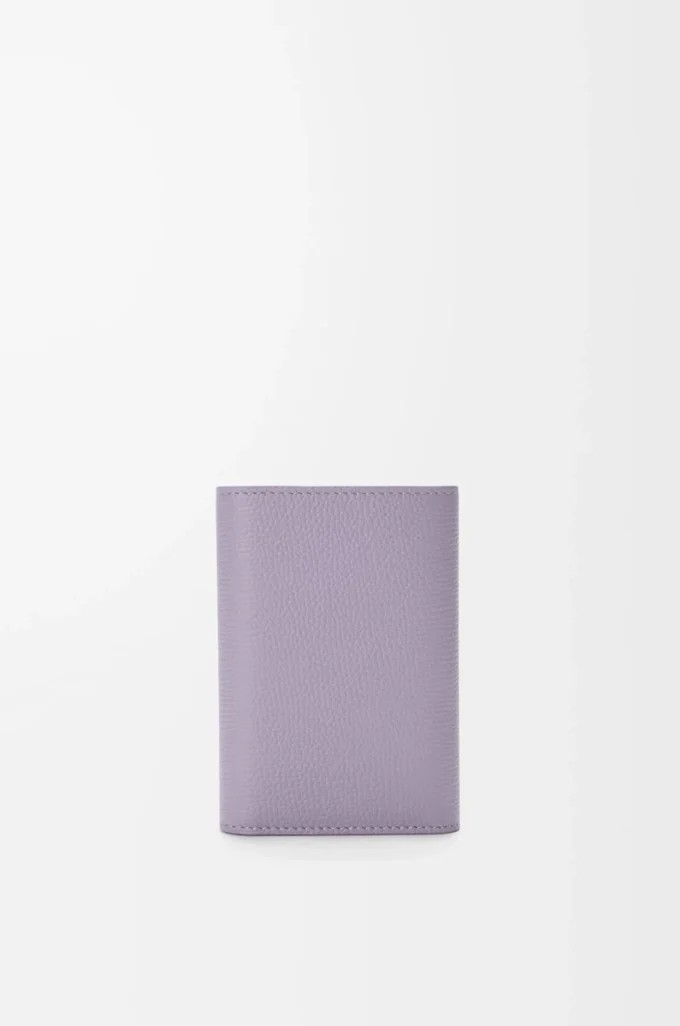 Anagram small vertical wallet in pebble grained calfskin Dirty Mauve