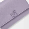 Anagram small vertical wallet in pebble grained calfskin Dirty Mauve