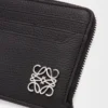 Anagram square coin cardholder in pebble grained calfskin Black Anagram square coin cardholder in pebble grained calfskin Black