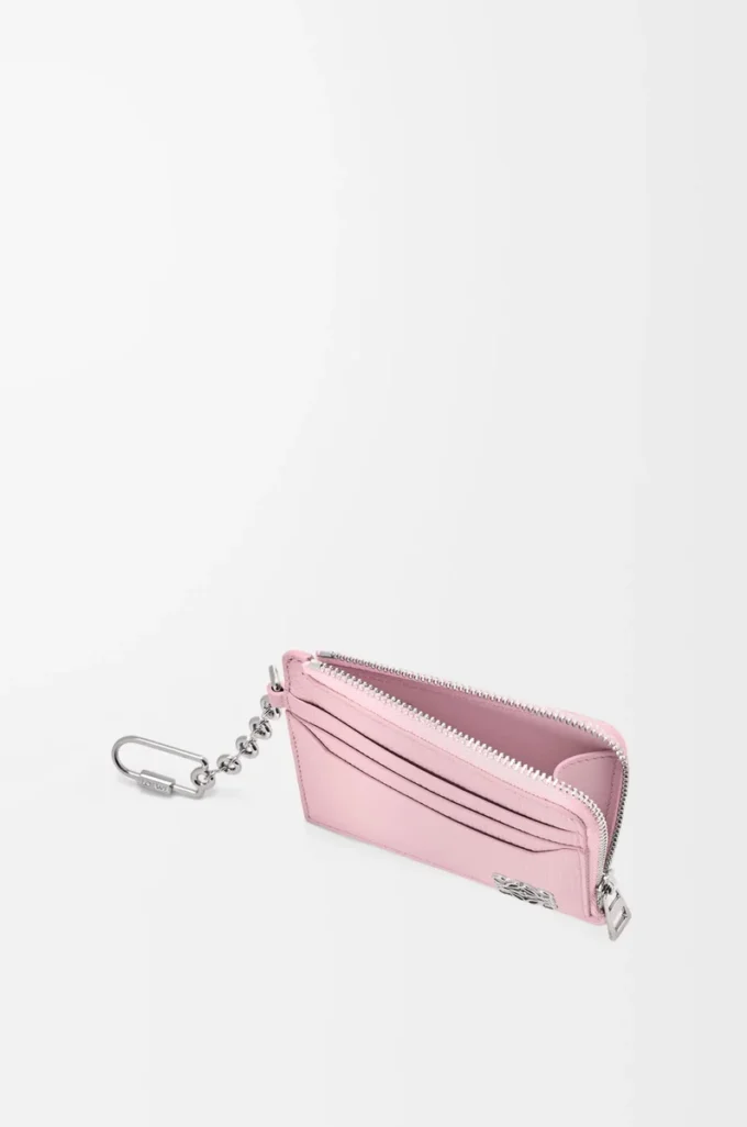 Anagram square coin cardholder in pebble grained calfskin Blossom Anagram square coin cardholder in pebble grained calfskin Blossom