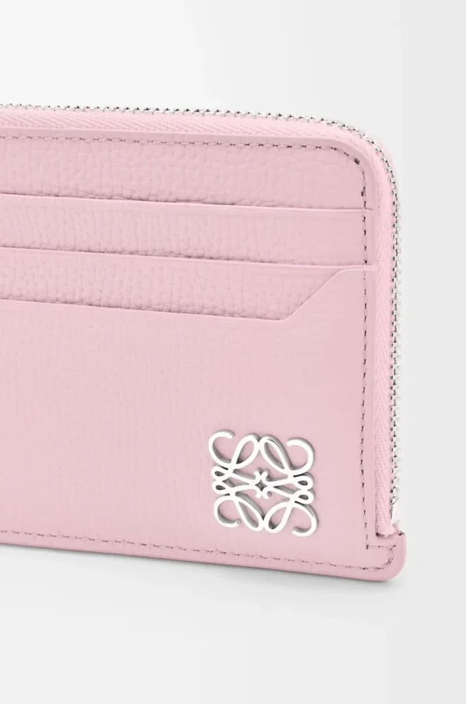 Anagram square coin cardholder in pebble grained calfskin Blossom Anagram square coin cardholder in pebble grained calfskin Blossom