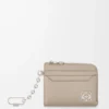 Anagram square coin cardholder in pebble grained calfskin Clay Anagram square coin cardholder in pebble grained calfskin Clay