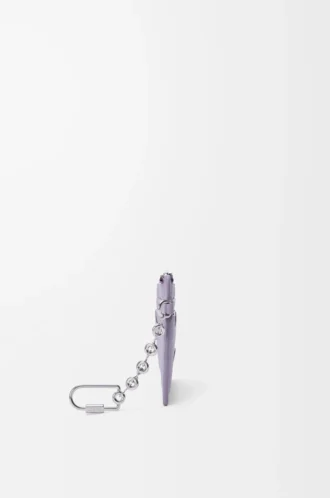 Anagram square coin cardholder in pebble grained calfskin Dirty Mauve