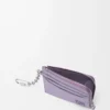 Anagram square coin cardholder in pebble grained calfskin Dirty Mauve