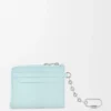 Anagram square coin cardholder in pebble grained calfskin Frozen