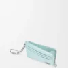Anagram square coin cardholder in pebble grained calfskin Frozen