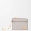 Anagram square coin cardholder in pebble grained calfskin Light Ghost Grey Anagram square coin cardholder in pebble grained calfskin Light Ghost Grey