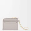Anagram square coin cardholder in pebble grained calfskin Light Ghost Grey Anagram square coin cardholder in pebble grained calfskin Light Ghost Grey