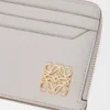 Anagram square coin cardholder in pebble grained calfskin Light Ghost Grey Anagram square coin cardholder in pebble grained calfskin Light Ghost Grey