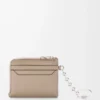 Anagram square coin cardholder in pebble grained calfskin Sand Anagram square coin cardholder in pebble grained calfskin Sand