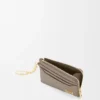 Anagram square coin cardholder in pebble grained calfskin Taupe