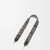 Anagram strap in jacquard and calfskin Black/Gold Anagram strap in jacquard and calfskin Black/Gold