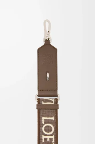 Anagram strap in jacquard and calfskin Dark Cigar