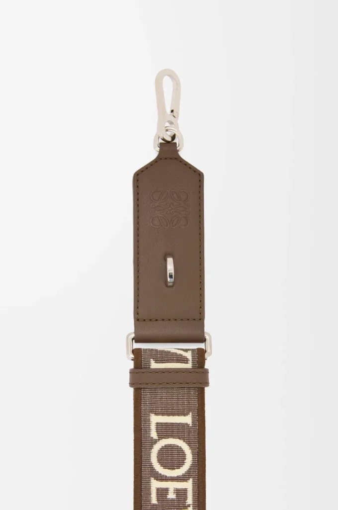 Anagram strap in jacquard and calfskin Dark Cigar Anagram strap in jacquard and calfskin Dark Cigar