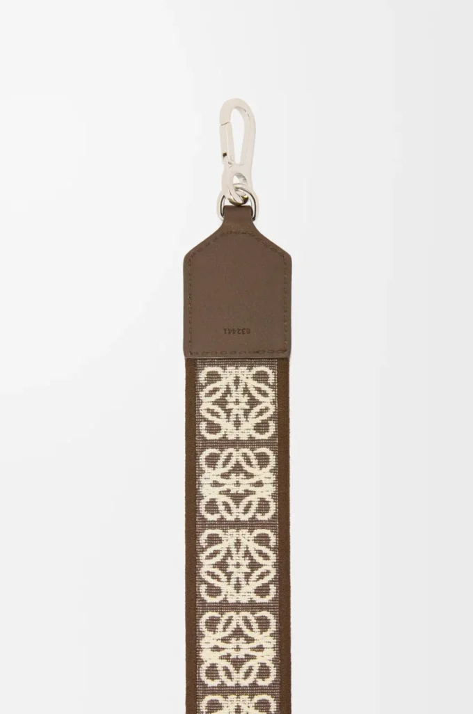 Anagram strap in jacquard and calfskin Dark Cigar Anagram strap in jacquard and calfskin Dark Cigar