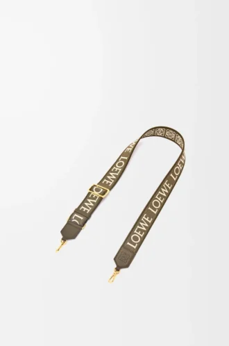 Anagram strap in jacquard and calfskin Dark Khaki
