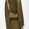 Anagram strap in jacquard and calfskin Dark Khaki Anagram strap in jacquard and calfskin Dark Khaki