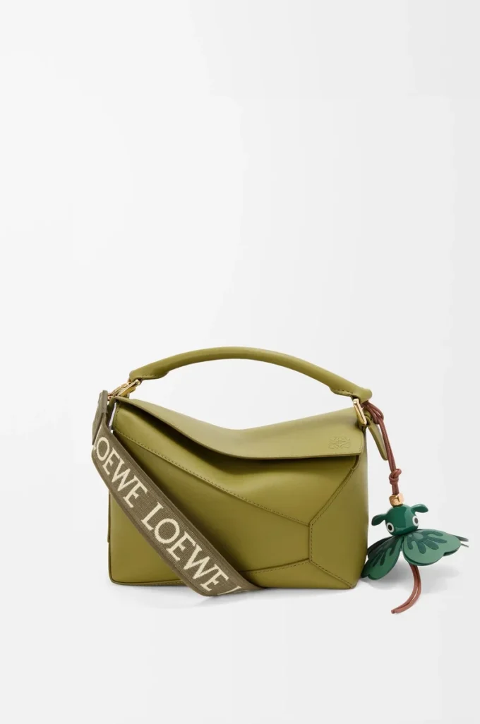 Anagram strap in jacquard and calfskin Dark Khaki Anagram strap in jacquard and calfskin Dark Khaki