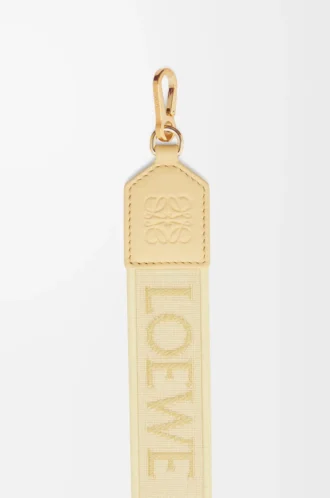 Anagram strap in jacquard and calfskin Vanilla