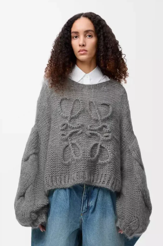 Anagram sweater in mohair Grey Melange Anagram sweater in mohair Grey Melange
