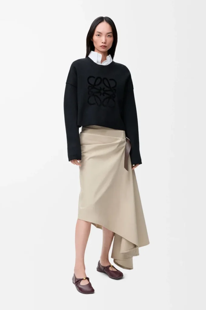 Anagram sweater in wool blend Black