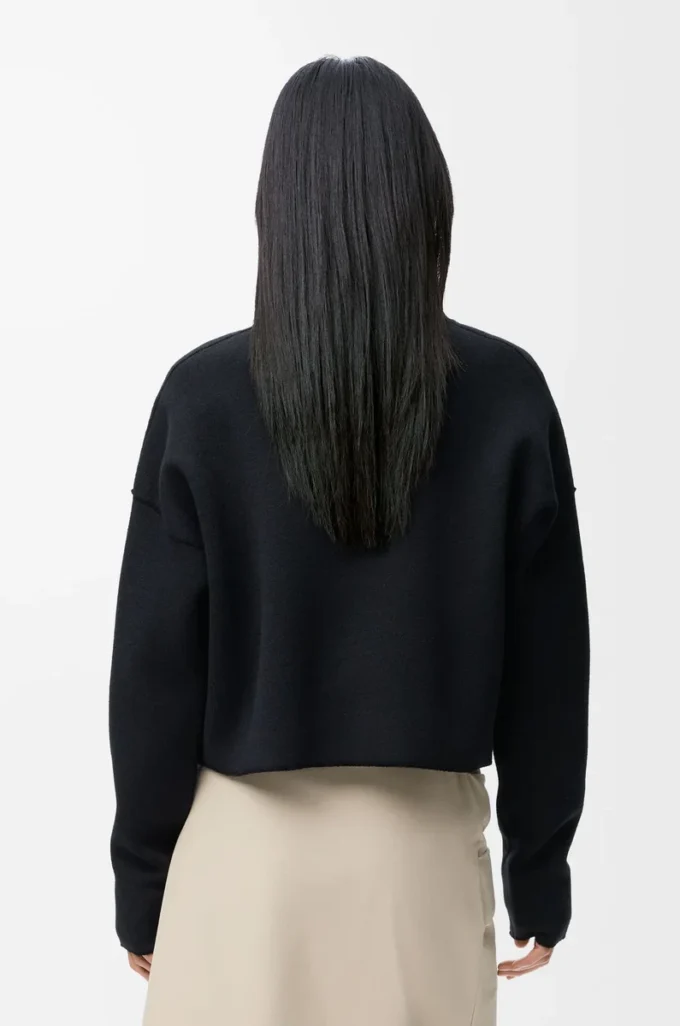 Anagram sweater in wool blend Black