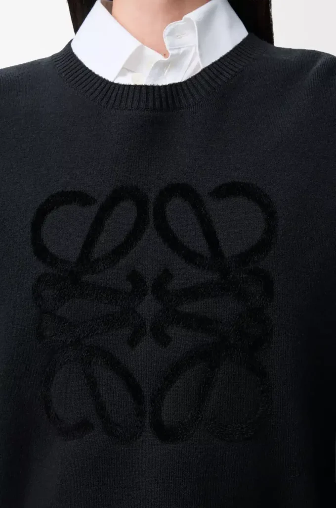 Anagram sweater in wool blend Black