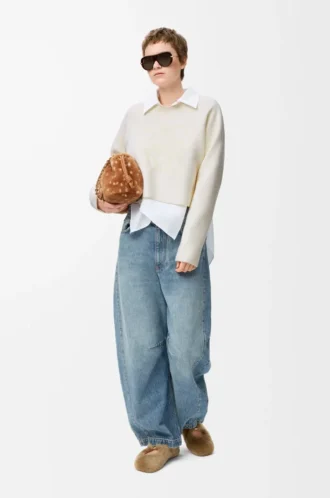 Anagram sweater in wool blend White