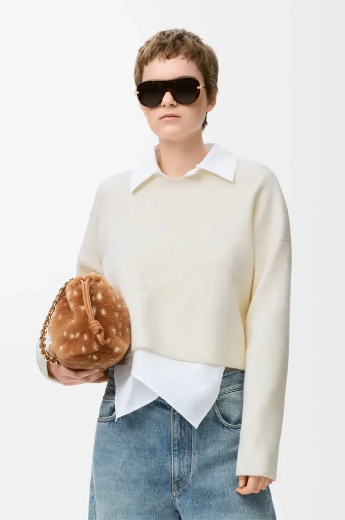Anagram sweater in wool blend White Anagram sweater in wool blend White