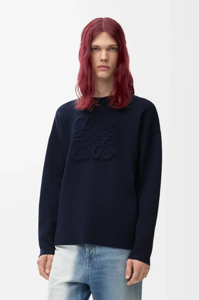 Anagram sweater in wool Navy Blue Anagram sweater in wool Navy Blue
