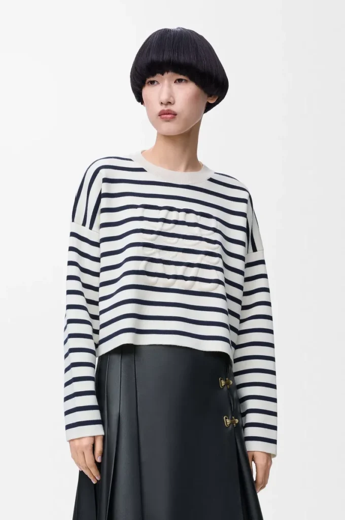Anagram sweater in wool Off-white/Navy