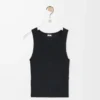 Anagram tank top in silk Black