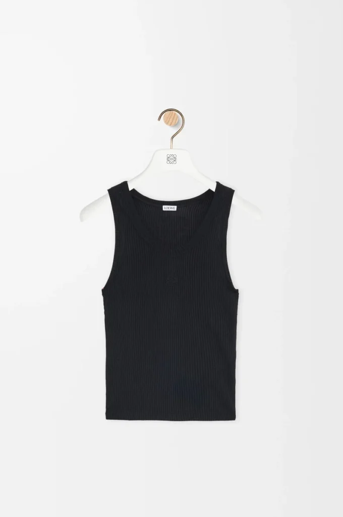 Anagram tank top in silk Black