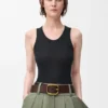 Anagram tank top in silk Black