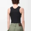 Anagram tank top in silk Black