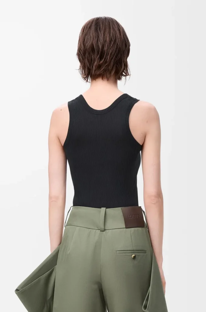 Anagram tank top in silk Black
