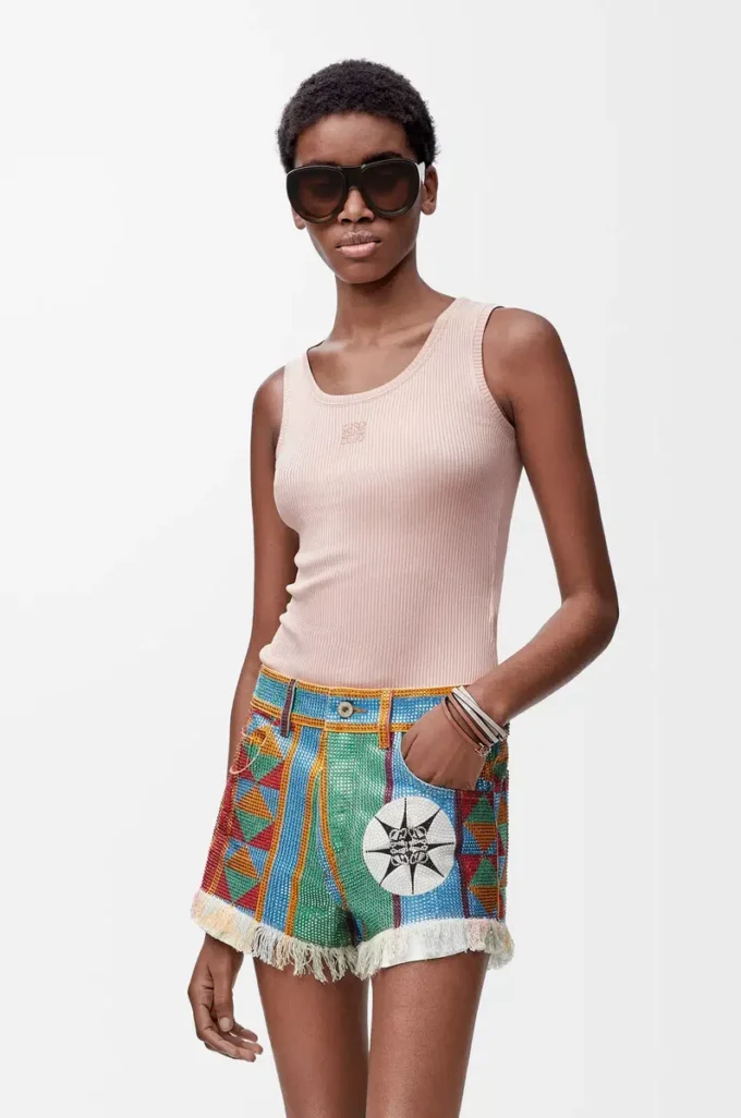 Anagram tank top in silk Light Pink Anagram tank top in silk Light Pink