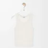 Anagram tank top in silk Soft White