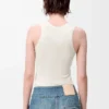 Anagram tank top in silk Soft White