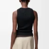 Anagram tank top in stretch viscose Black